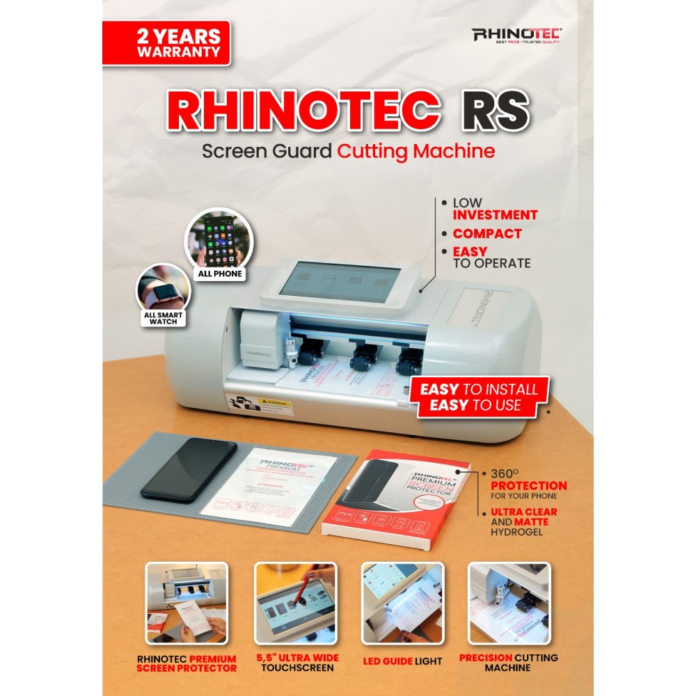 RHINOTEC RS Mesin Cutting Pemotong Anti Gores Hydrogel Screen Guard Handphone